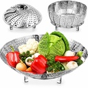 Jig- Tik Kosz na steamer roślinny, Premium Stal nierdzewna Kosz na steamer - Składanie Steamers rozszerzalnych do Fits Różne rozmiary Pot (5.5 Inch do 10.5 Inch)