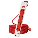 MX 4-Way Power Strip z uniwersalnymi gniazdami, indywidualne przełączniki, 2 USB Charging Ports, Heavy Duty Surge Protector z przedłużeniem Cord, Multi Outlet Power Strip, Outlet Extender