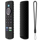 Okładka silikonowa kompatybilna z Fire TV Stick 3 Gen 2021 Remote Full Wrap Remote Cover z Lanyard (D- Black) [Zdalny NIE Zawarte]