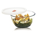 SIGNORA WARE Borosilicate Glass Mixing Bowl with Lid & Steam Release Knob, Clear, 500ml, Microwave Safe, Heat Resistant, Direct Fridge to Oven, Ideal for Storing, Reheating, and Serving