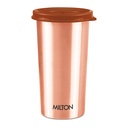 MILTON Miedź Tumbler z Lid, 480ml, 100% Czysta miedź, BPA Free, Nieszczelny dowód, Biuro, Wzmacnia odporność, Wspiera Digestive & Liver Health, Ayurveda Inspired