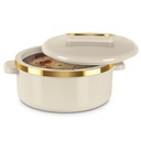 MILTON Curve 2500 Wewnętrzna stal nierdzewna Zapiekanka, 2.15 litrów, kość słoniowa 124; BPA wolny 124; Food Grade 124; Easy to Carry 124; Easy to Store 124; Chapati Xim124; Roti Xim124; Curd Maker