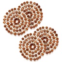4 szt. Okrągły drewniany zestaw mat Trivet odporny na ciepło Pot Holder Papy do kuchni Stół do jedzenia Brązowy Kwiat Kształt 21 x 21 cm Chroni powierzchnię z zadrapań termicznych do talerzy Naczynia Naczynia Patelnie