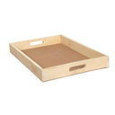 PAXIDAYA Drewniana tacka służąca z uchwytami (18 x 12 Inch) - Duża wielofunkcyjna tacka służąca do serwowania, Śniadanie, Kuchnia i Hamper Dekoracja 124; Trwała drewniana taca