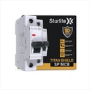 Sturlite Titan Shield 16A Pojedynczy biegun MCB Y124; Przeciążenie i ochrona Surge 124; 10- Rok gwarancji 124; Trwała obudowa poliwęglanowa 124; C- Curve Tripping X124; 6A Łożyska