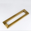Glass Door Handle Set,Heavy Duty Stainless Steel Double Side Bar Handle,Square Shop Push Door Pull,Retro Back to Back Handle,for Wood Timber Steel Barn Door/Black/Hole TER 1200Mm (Gold Ho