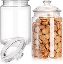 Goaste 2 Pack 130 oz Large Cookie Jar with Lid, Clear Acrylic Candy Jar Unbreakable, Airtight Food Storage Canister, Decorative Plastic Apothecary Jar with Silicone Sealing Ring for Dog Treats, Snacks