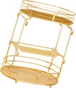 Coffee Pod Storage Organizer Coffee Capsule Organizer Non Slip 3 Tier Coffee Mug Holder for Countertop Kitchen Tea Syrups, Gold
