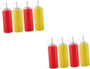 Cabilock 8pcs Plastic Squeeze Bottles for Sauces and Condiments Seasoning Dispensers Random Colors for Salad Dressings and Kitchen Use Lightweight and Practical Storage