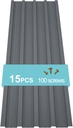 Metal Roof Panels 15 pcs 127 ft² Galvanized Steel Corrugated Tin Roofing Panels Gazebo Top Cover Garages,Sheds, Stables and Mobile Homes Replacement for Patio Outdoor Garden, Gray