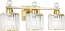 Modern Crystal Bathroom Vanity Light, Gold Bathroom Lighting Fixture, Crystal Brass Vanity Light Fixture Over Mirror, Bath Wall Mounted Lighting for Bedroom, Living Room