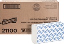 Genuine Joe Multifold Hand Towels, 9.5" x 9.10", 1-Ply, White, 250/Pack, 16 Count