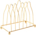 Wear Resistant Iron Plate Holder with Drainage Delicate Plate Organizer Rack for Desktop and Kitchen Countertop Storage in Gold Compact Dish Rack for Drying and Utensils