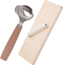 Pizza Slicer Stainless Steel Noodle Set Chinese Noodles Cutter with Wooden Board Sliced Noodles Pasta Maker Spaetzle Maker Manual Slashing Tool Bread Making Tools