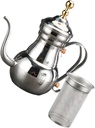 Stainless Steel Coffee Kettle with Long Narrow Spout for Hand Brewing Arabic Style Teapot for Home and Office Use Design with Built Strainer