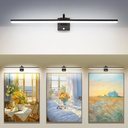MantoLite 35'' Picture Lights for Wall,Vanity Lights for Bathroom,Plug-in or Hardwired, 6000K 16W LED Dimmable Modern Bathroom Lighting Fixtures Over Mirror and Wall Lights for Bedroom