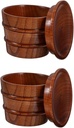 2Pcs 210ml/7oz Wooden Water Cup with Lid, 3.34x 2.48in Vintage Espresso Mug for Coffee Tea and Beer Natural Design for Home Office and Bar Use