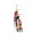 Dispense-Rite WR-BOTL-3 Three Compartment Wire Bottle Holder, 3-3/8" Diameter, Black Wire, 7-1/2" H x 4-1/4" W x 13-1/4" D