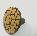 Generic Knobs for Drawer & Cabinets Set Knob, Wardrobe Kitchen Door Pull Handle Knobs Round Shape Drawer Knob with Diamond Shape Design, 2 Inches, Brown & Golden