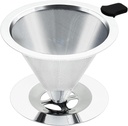 Premium Pour Over Coffee Dripper with Reusable Stainless Steel Filter – Portable, Easy Clean Coffee Maker for Single Cup Brewing – Ideal for Home, Office, Camping