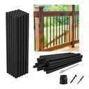 26"-50Pack Aluminum Deck Balusters Hollow Round Deck Railing Spindles Matte Coated Black for Wood and Composite Deck Indoor Outdoor
