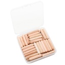 48Pcs 6mm x 30mm / 1/4 Inch x 1.18 Inch Wooden Dowel Pin Fluted Beveled Ends Wooden Pegs Support Shelves