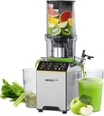 Cold Press Juicer, Touchscreen Juicer Machines with 4.5'' Wide Feed Chute, Stainless Steel Masticating Juicers Easy to Clean, Ergonomic Operational Panel Design, High Juice Yield, Grey