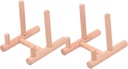 2pcs Wooden Kitchen Rack Drying Rack for Counter Cake Stands Plate Display Shelf