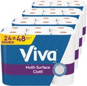 Viva Multi-Surface Cloth Paper Towels, 24 Double Rolls, 110 Sheets Per Roll (4 Packs of 6)