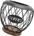 Coffee Pod Holder Storage Container Bar Accessories with Wood Base Espresso Capsules Holder Organizer Cup for, Black