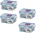 (Pack of 4) LOCK & LOCK Airtight Rectangular Food Storage Container 6-oz / 0.76-cup