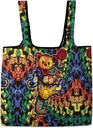 Reusable Grocery Bags Durable Classic Cute Totes Folding Foldable Lightweight for Shopping Kitchen Food Basket Car Market Whole Grateful Dancing Dead Bears Rose Patterns