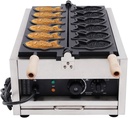 3000W Commercial Taiyaki Waffle Maker, Nonstick Iron Machine Baker, Temperature and Time Control, for Bakery, Restaurant, Cafe, Home - Electric Waffle Baking Machine (3KW, 6 PCS Nonstick)