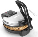 Compact 10'' Roti Maker Machine, Electric Tortilla Press with Detachable Handle, Chapati Maker Machine, Burrito Maker, Prensa Para Tortillas, Tortillera, Black