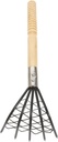 Wakauto Stainless Steel Clam Rake with Net for Beach Digging Heavy Duty Seafood Rake Tool with Wooden Handle for Clam Harvesting and Shellfish Collection