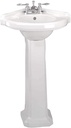Renovators Supply Portsmouth 22 Inch Corner Pedestal Bathroom Sink, White Overflow And Pre Drilled 4 In. Centerset Faucet Holes - Grade A Porcelain Easy Clean Sink