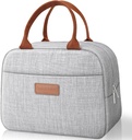 Lunch Bag for Women & Men - Reusable Insulated Lunch Box for Adults, Lunch Tote Bag with an Oversized Front Pocket for Work, Picnics, Camping(Grey)
