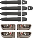 Outside & Inside Door Handle Set, Compatible with Toyota Camry 2002-2006, Beige Interior & Exterior Front & Rear Left Driver & Right Passenger Side, Replace# 81309 GM1310169 6920633030E 6920533030E