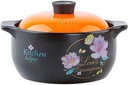 Casserole Dish Casserole，Large Ceramic Round Casserole Dish, Slow Cooker with Dual Handles and Lid, Great for Cooking Basting Or Baking, 4L Orange