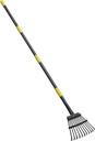 Adjustable Garden Rake Leaf, 60 inch Collect Loose Debris Among Delicate Plants, Lawns and Yards, Expandable Head from 15 inch to 60 inch. Ideal Garden Rake Tools