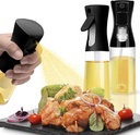 Cheer Collection Glass Oil Sprayer Set of 2 – 200ml Olive Oil Sprayer Bottles for Cooking, Refillable Oil Mister & Dispenser, Black Olive Oil Spray Bottle for Food Prep