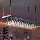 Ceiling Hanging Bar Unit Black Storage Shelves Wine Glass Holder Wine Rack, Ceiling Hanging Shelf for Bar Cellar Garage Restaurant Kitchen Pot Pan Rack Storage Shelving (Size : 100x30x50cm)