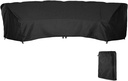 Curved Sofa Cover Outdoor Patio Furniture Cover Couch Sectional Protector Waterproof Half Moon Sofa Set Cover with Windproof Elastic Cord for Garden Lawn Indoor All Weather Protection