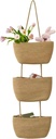 3-Tier Wall Hanging Storage Basket, Woven Cotton Rope Basket Organizer, Nursery Organization Basket, Khaki Over The Door Basket Organizer for Living Room, Bedroom, Kitchen