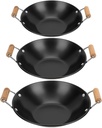 UPKOCH 3pcs Hot Pot with Wooden Handles for Household Cooking Compact Individual Use Easy to Clean and Stable Design
