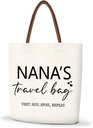 Nana Gift Ideas Canvas Tote Bag For Women, Aesthetic Tote Bag With Leather Handle, Reusable Canvas Grocery Bags for Women Nana Gigi Mimi Nanny Granny, Chirstmas Appreciation Retirement Gifts-21