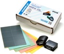 Tolecut Starter Kit - 8-Cut, PSA Sanding Sheets for Nibs, Runs and Imperfections, SP9738, K800 - K3000, 6 Sheets + 2 Toleblocks