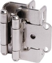 Decobasics 2 Pack 1/2" Overlay Brushed Nickel Cabinet Hinges for Cabinet Doors (1 Pairs) – Self-Closing Semi-Wrap Face Frame Hinges for Cupboard & Kitchen Doors w/Screws & Quiet Bumpers