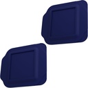Replacement Lid for Pyrex 2-Quart 8" x 8" Glass Baking Dish #222, Compatible with Lid #222-PC, Food Storage Container Cover with Flush Tab Handles (2-Pack, Navy)