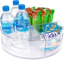 Oizeir Lazy Susan Turntable - Clear Acrylic, Removable Sections, Rotates 360 Degrees. Easily Organize Your Fridge, Cabinet or Counter. Great Carousel Storage for Food, Spices, Cosmetics. (4-Sections)